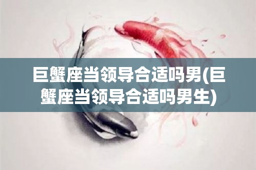巨蟹座当领导合适吗男(巨蟹座当领导合适吗男生)