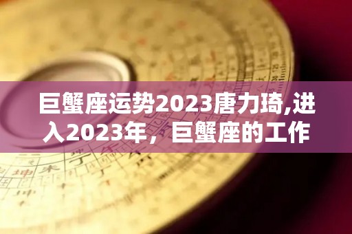 巨蟹座运势2023唐力琦,进入2023年，巨蟹座的工作运势会有所起伏变化