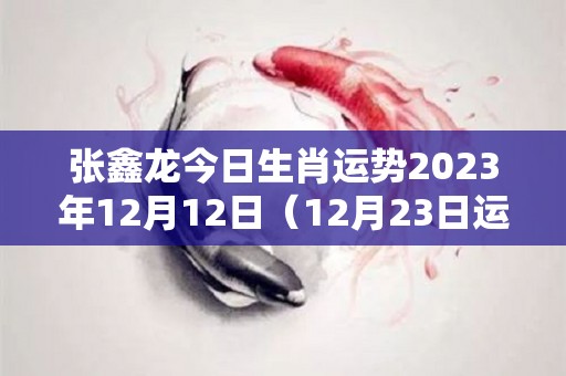 张鑫龙今日生肖运势2023年12月12日（12月23日运势怎么样）