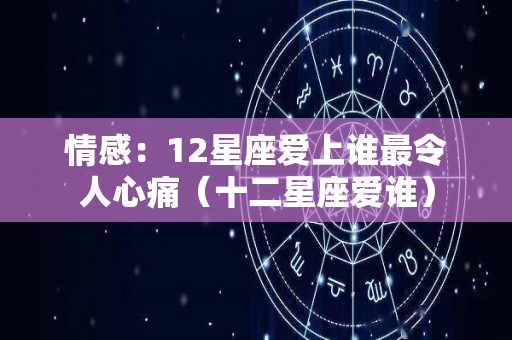 情感：12星座爱上谁最令人心痛（十二星座爱谁）