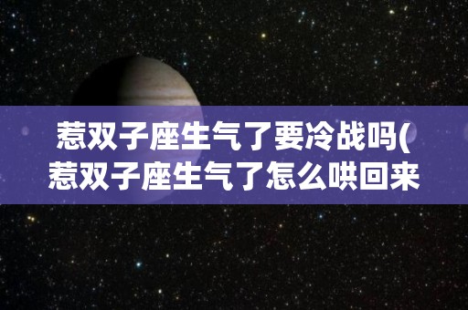 惹双子座生气了要冷战吗(惹双子座生气了怎么哄回来)