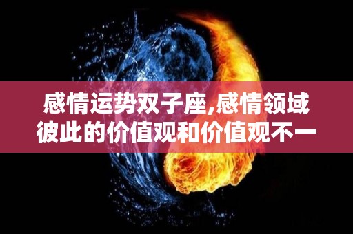 感情运势双子座,感情领域彼此的价值观和价值观不一致，建议你不要太计较