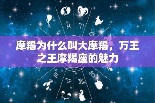摩羯为什么叫大摩羯，万王之王摩羯座的魅力