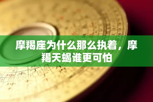 摩羯座为什么那么执着，摩羯天蝎谁更可怕