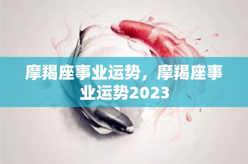 摩羯座事业运势，摩羯座事业运势2023