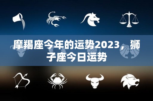 摩羯座今年的运势2023，狮子座今日运势