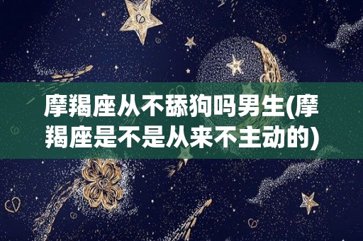 摩羯座从不舔狗吗男生(摩羯座是不是从来不主动的)