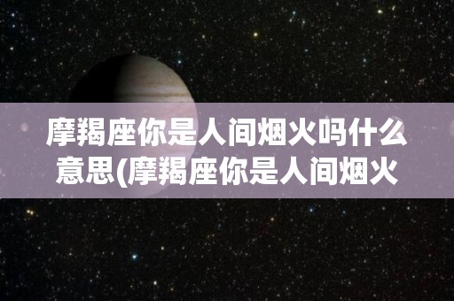 摩羯座你是人间烟火吗什么意思(摩羯座你是人间烟火吗什么意思啊)