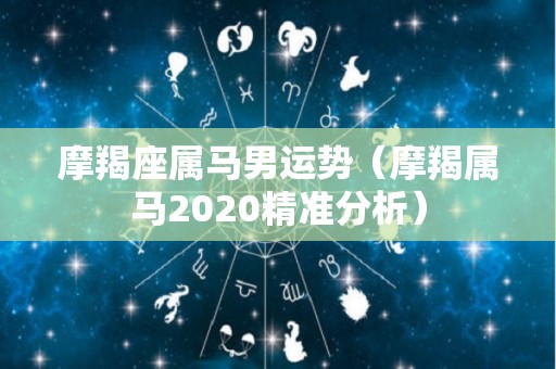 摩羯座属马男运势（摩羯属马2020精准分析）
