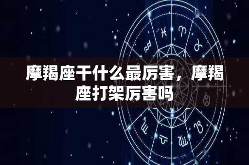 摩羯座干什么最厉害，摩羯座打架厉害吗