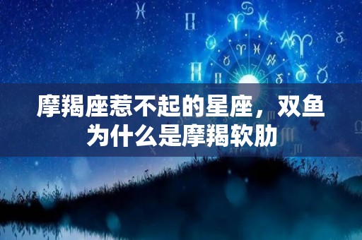 摩羯座惹不起的星座，双鱼为什么是摩羯软肋