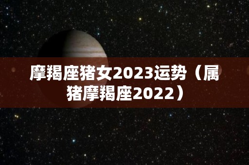 摩羯座猪女2023运势（属猪摩羯座2022）