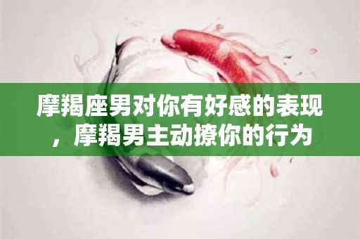 摩羯座男对你有好感的表现，摩羯男主动撩你的行为