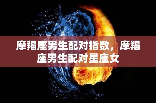 摩羯座男生配对指数，摩羯座男生配对星座女