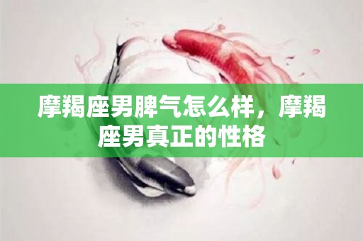 摩羯座男脾气怎么样，摩羯座男真正的性格