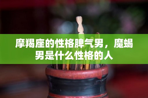 摩羯座的性格脾气男，魔蝎男是什么性格的人