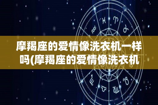 摩羯座的爱情像洗衣机一样吗(摩羯座的爱情像洗衣机一样吗为什么)