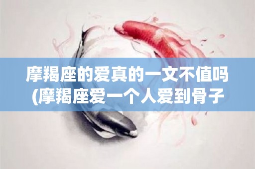 摩羯座的爱真的一文不值吗(摩羯座爱一个人爱到骨子里的表现)