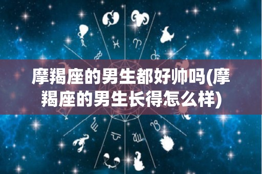 摩羯座的男生都好帅吗(摩羯座的男生长得怎么样)