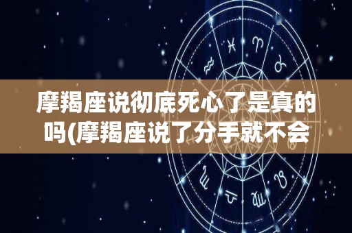 摩羯座说彻底死心了是真的吗(摩羯座说了分手就不会回头了吗)