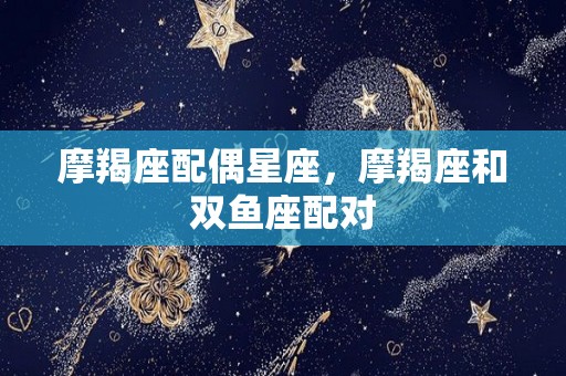 摩羯座配偶星座，摩羯座和双鱼座配对