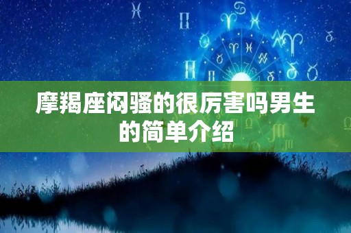 摩羯座闷骚的很厉害吗男生的简单介绍