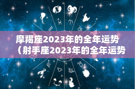 摩羯座2023年的全年运势（射手座2023年的全年运势）