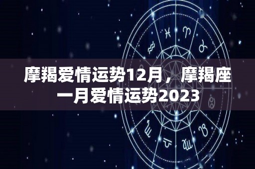 摩羯爱情运势12月，摩羯座一月爱情运势2023