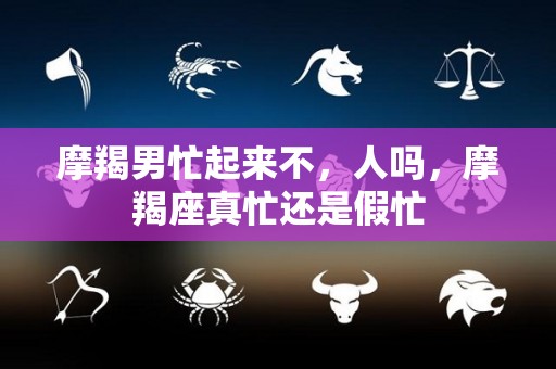 摩羯男忙起来不，人吗，摩羯座真忙还是假忙