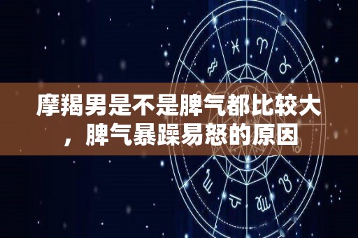 摩羯男是不是脾气都比较大，脾气暴躁易怒的原因