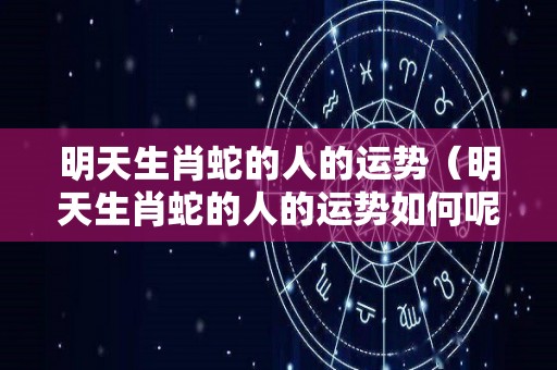 明天生肖蛇的人的运势（明天生肖蛇的人的运势如何呢）