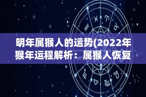 明年属猴人的运势(2022年猴年运程解析：属猴人恢复活力，财运亨通！)