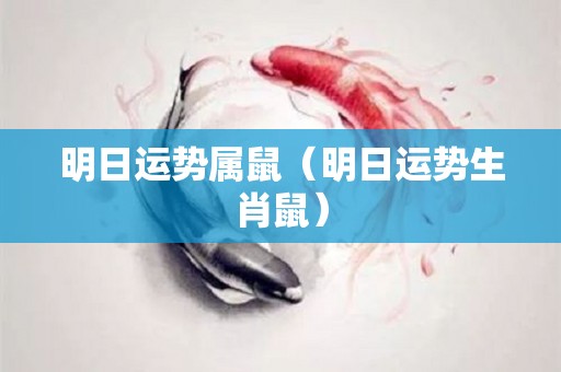 明日运势属鼠（明日运势生肖鼠）