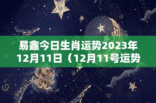 易鑫今日生肖运势2023年12月11日（12月11号运势）
