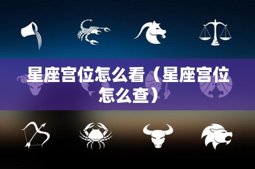 星座宫位怎么看（星座宫位怎么查）