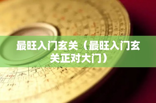 最旺入门玄关（最旺入门玄关正对大门）