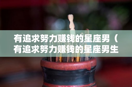 有追求努力赚钱的星座男（有追求努力赚钱的星座男生吗）