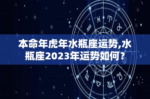 本命年虎年水瓶座运势,水瓶座2023年运势如何？