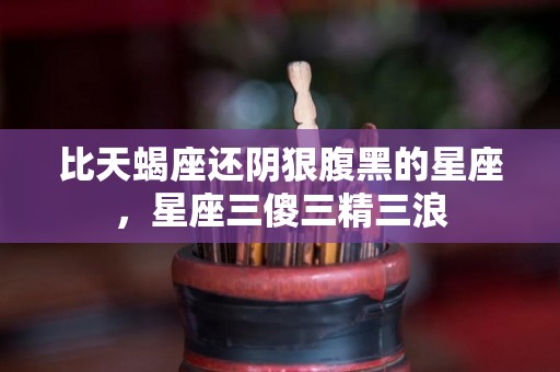 比天蝎座还阴狠腹黑的星座，星座三傻三精三浪