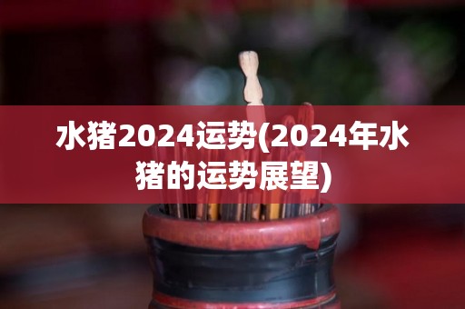 水猪2024运势(2024年水猪的运势展望)