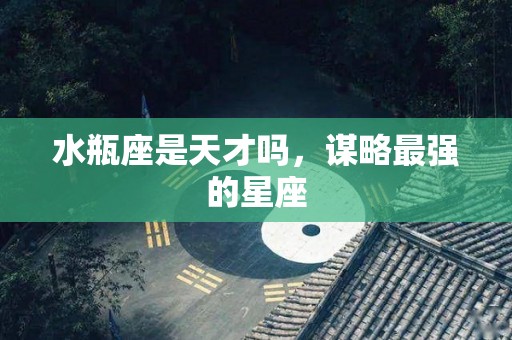 水瓶座是天才吗，谋略最强的星座