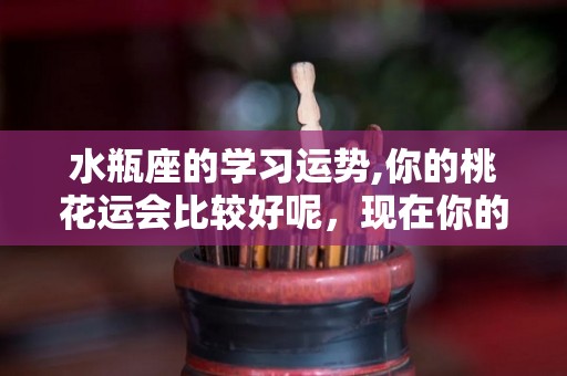 水瓶座的学习运势,你的桃花运会比较好呢，现在你的桃花运会比较好呢