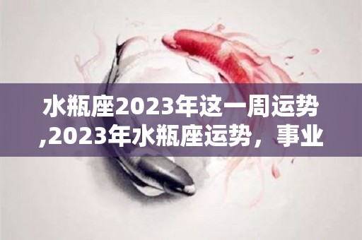 水瓶座2023年这一周运势,2023年水瓶座运势，事业波折，能力出众的水瓶座