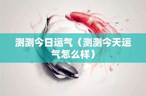 测测今日运气（测测今天运气怎么样）