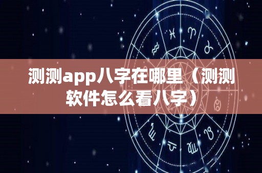 测测app八字在哪里（测测软件怎么看八字）