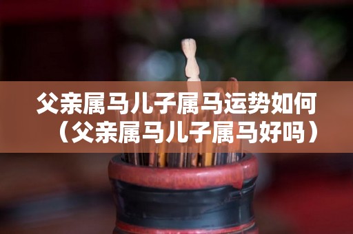 父亲属马儿子属马运势如何（父亲属马儿子属马好吗）