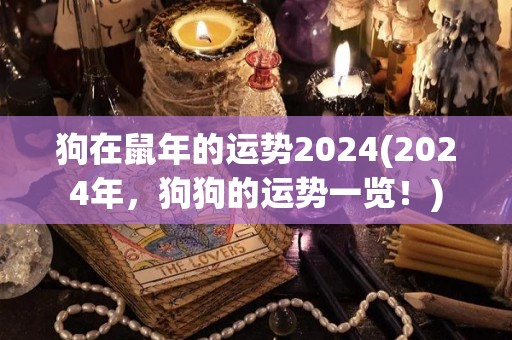 狗在鼠年的运势2024(2024年，狗狗的运势一览！)