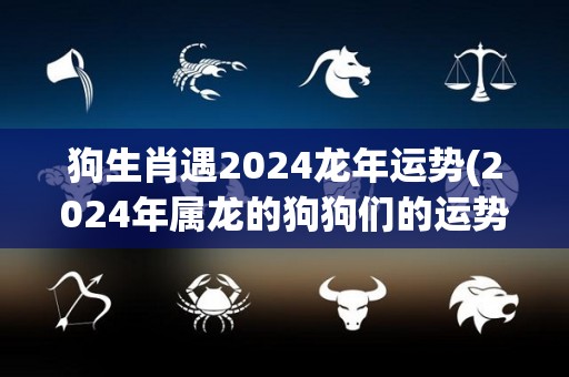 狗生肖遇2024龙年运势(2024年属龙的狗狗们的运势预测)