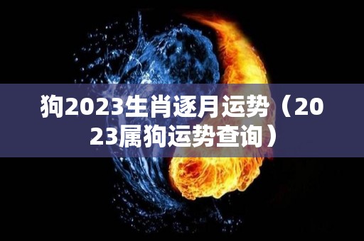 狗2023生肖逐月运势（2023属狗运势查询）