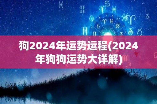 狗2024年运势运程(2024年狗狗运势大详解)